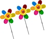 Gatuida 3pcs Colorful Rainbow Windmill for Outdoor Garden Decoration Scare Birds Party Favors Durable Materials Fun for Boys