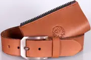 Merlin Ladies Leather Connecting Belt, brown, Size 12/14 for Women