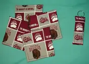 *New COASTERS SET of 4 and/or KEYCHAIN key ring UNIVERSITY of MONTANA GRIZZLIES