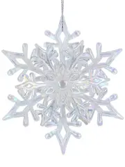 Iridescent 3D Radiating Dendrite Snowflake Tree Hanging Decoration - 11cm