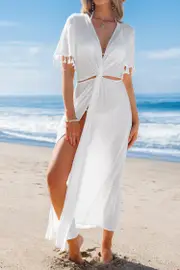 Cupshe Heatwave Glow White Cover-Up Dress - White,M