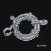 Sterling Silver Round Jumbo Hook and Eye Spring Bolt Ring Clasp 14mm #97416