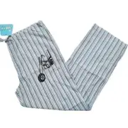 Vintage Paul Frank Pajama Pants, Motorcycle, Blue, Mens, Medium