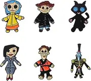 [Teemotutu] Coraline Brooch Horror Movie Inspired Enamel Pins Set for Jacket Backpack Hat Pant Accessories Halloween