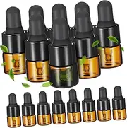 Healeved 30pcs Amber Glass Dropper Bottles Refillable Essential Oil Containers with Black Caps for Fragrance Aromatherapy Liquid Medicine and Cosmetic Packaging