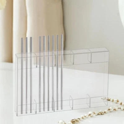 Acrylic Straw Holder Home Cabinet Door Drinking Straws Transparent Container