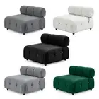 Foret 1pc Armless Seat Modular Extension Lounge Couch Tufted Velvet Sofa 5 Color