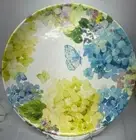 Set Of 4 Dinner Plates Melamine Floral Blue Hydrangea New Chabby Chic 10 7/8"