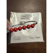 Luca and Danni crystal pearl bangle in scarlet bracelet NIB petite 6.5"