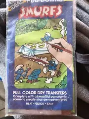 Vintage ideal smurf rub downs 1981