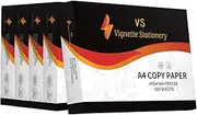 Vignette Stationery 5X Reams A4 Printing Copy Paper, 80GSM, 2500 Sheets, 1 Carton, 500 Sheets per Ream, White for Fast Printing 125 Sheets Per Minute Easy Go Through Printer