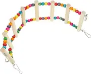 VILLFUL Bird Cage Ladder Stand Parrot Rope Perch Large Budgie Ladder for Cage Perches Parrots Indoor Bird Chewing Hanging Play Colorful Climbing Wooden