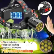1200000Lumen LED Headlamp Rechargeable Super Bright 30W Motion Sensor Torch Lamp