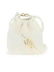 Valentino Garavani Leather Bucket Bag with Drawstring Closure and Sliding Shoulder Strap