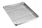 Baking Sheet with Rack Set Stainless Steel Baking Pan Tray Cookie Sheet with Co