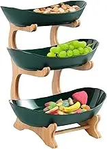 Fruit Plate Set - 3 Tier Fruit Basket with Holder, Large Capacity Tier Serving Stand for Dessert, Sushi, Cake, Appetizer, Candy, Vegetables
