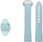 [KLVN] 20mm Silicone Suitable For Omega Swatch Strap MoonSwatch Curved Interface Rubber Silicone Watch Band Seamaster 300 For Omega X Swatch Joint celestial Sports