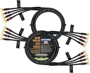 3 Foot - Canare 4S11 – Audiophile Grade - HiFi Star-Quad Bi-Amp Speaker Cable Pair with Eminence Gold Spade Connectors