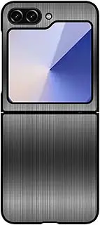 Case for Samsung Galaxy Z Flip6, Flip6 Brushed Metal Protective Case, Durable and Wear-Resistant, Shockproof, and Stylish (Black,for Galaxy Z Flip6)