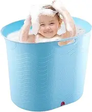 Walopola Bath Tub Toddler | Soaking Shower Spa Bathtub Seat,No-Slip Ice Bath Tub with Water Drain Plug for Boys and Girls