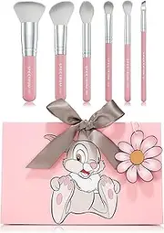 Spectrum Collections Thumper Make Up Brushes, Spectrum Makeup Brushes Set Including Concealer Brush, Eyebrow Brush and Face Brush with Soft Synthetic Bristles, 6 Piece Official Disney Makeup Brush Set