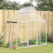 Greenhouse for Outdoors, Polycarbonate Greenhouse with Quick Setup Structure and Roof Vent, Aluminum Large Walk-in Greenhouse for Outside Garden Backyard, 169 x 114 x 195 cm