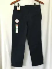 Wonder Nation Boys Navy Reinforced Knees Stain Resistant Pants Uniform ADJ Waist