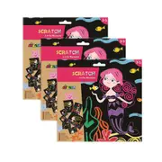 3x Avenir Scratch Little Mermaid Paper Art Kids/Children Fun Activity Craft 3y+