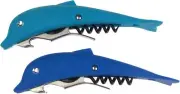 Dark Blue & Light Blue Dolphin Waiter Wine Corkscrew Bottle Opener Bundle