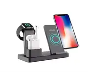 SPORX Wireless Charger Apple Charging Dock for iwatch 4321 AirPods 2/1, iPhone & Other Qi Enable Phones-Black