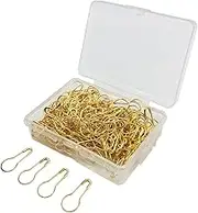 SourceTon 250 Pieces Metal Gourd Safety Pin, 22mm / 0.87 Inch Bulb Pin Clothing Tag Pins Calabash Pin for Knitting and DIY Project with Storage Box（Gold）