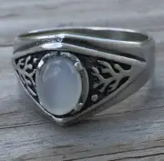 Celtic Tree of Life Ring .925 Sterling Silver Sz 9.5 w/ Natural Moonstone gem US