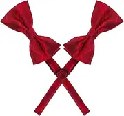 [FOMIYES] 2pcs Polyester Adjustable Plaid Bow Tie for Festivals and Parties Stylish Bowties for Men and Women Festive Red Wedding Decor and Celebration Accessory