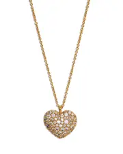 Nadri Cubic Zirconia Heart Pendant Necklace in 18K Gold Plated, 16-18 OS