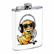 Radio Worm Em1 Flask 8oz Stainless Steel Hip Drinking Whiskey
