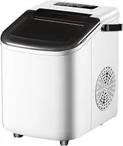 Small Ice Making Machine, Portable Ice Maker Machine, Fully Automatic Bullet Ice Cubes Maker, Nugget Ice Maker Countertop Self-Cleaning Ice Maker for Home Kitchen Bar Party,1.5L-110V