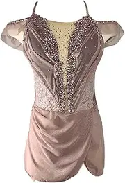 [Zagitova] Figure Skating Dress for Women Sleeveless with Shiny Rhinestone Ice Skating Dress for Dance Competition