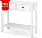 Console Table Wood Hallway Desk 2 Drawer Storage White Entryway Furniture
