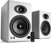 Audioengine A5+ Bluetooth Desktop Speakers - 150W Powered Wireless Stereo Monitor Bookshelf Speakers - Home Music System aptX HD Bluetooth, 24-bit DAC - Remote Control (White)