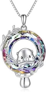 [POPLYKE] Sterling Silver Ocean Animal Shark/Sea Turtle/Whale/Manatee Necklace for Women Girls Daughter Birthday Jewelry Gifts