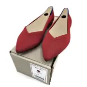 New Rothy's The Point Bright Red Womens 6 Rothys Flat Shoes