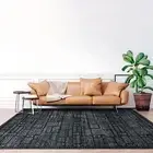 Extra Large Rug Charcoal Black Soft Geometric Modern Carpet Washable Hall Runner