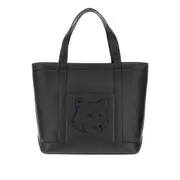 [MAISON KITSUNE] MAISON KITSUNE Medium 'Fox Head' leather tote bag Man One Size One Size Black