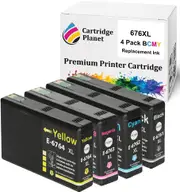4 Pack (1BK,1C,1M,1Y) Compatible Ink for Epson 676XL for Epson Workforce Pro WP-4530 Workforce Pro WP-4540