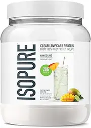 Isopure Refreshingly Light Fruit Flavored Whey Protein Isolate Powder, “Shake Vigorously & Infuses in a Minute”, Mango Lime, 16 Servings