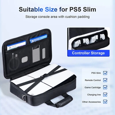 Carrying Case for Slim Game Console Travel Case Controller Storage Bag Pouch