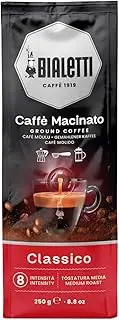 Bialetti - Universal Ground Coffee Classico: Medium Roast Ground Coffee, Hazelnut and Dried Fruit Aroma, 250g, Compatible for use with Moka Pot, Espresso Machines and Coffee Press
