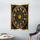 Astrology Tapestry Signs Circle Sun Moon Print Wall Hanging Decor