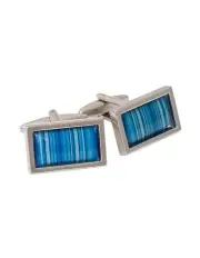 [Cudworth] Enamel Barcode Patterned Cufflinks in Blue