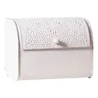 Rustic White Bread Box - Punched Tin Design